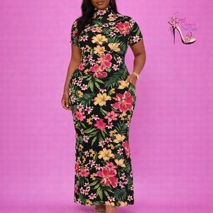 NWT Absolutely Black Floral Maxi Dress